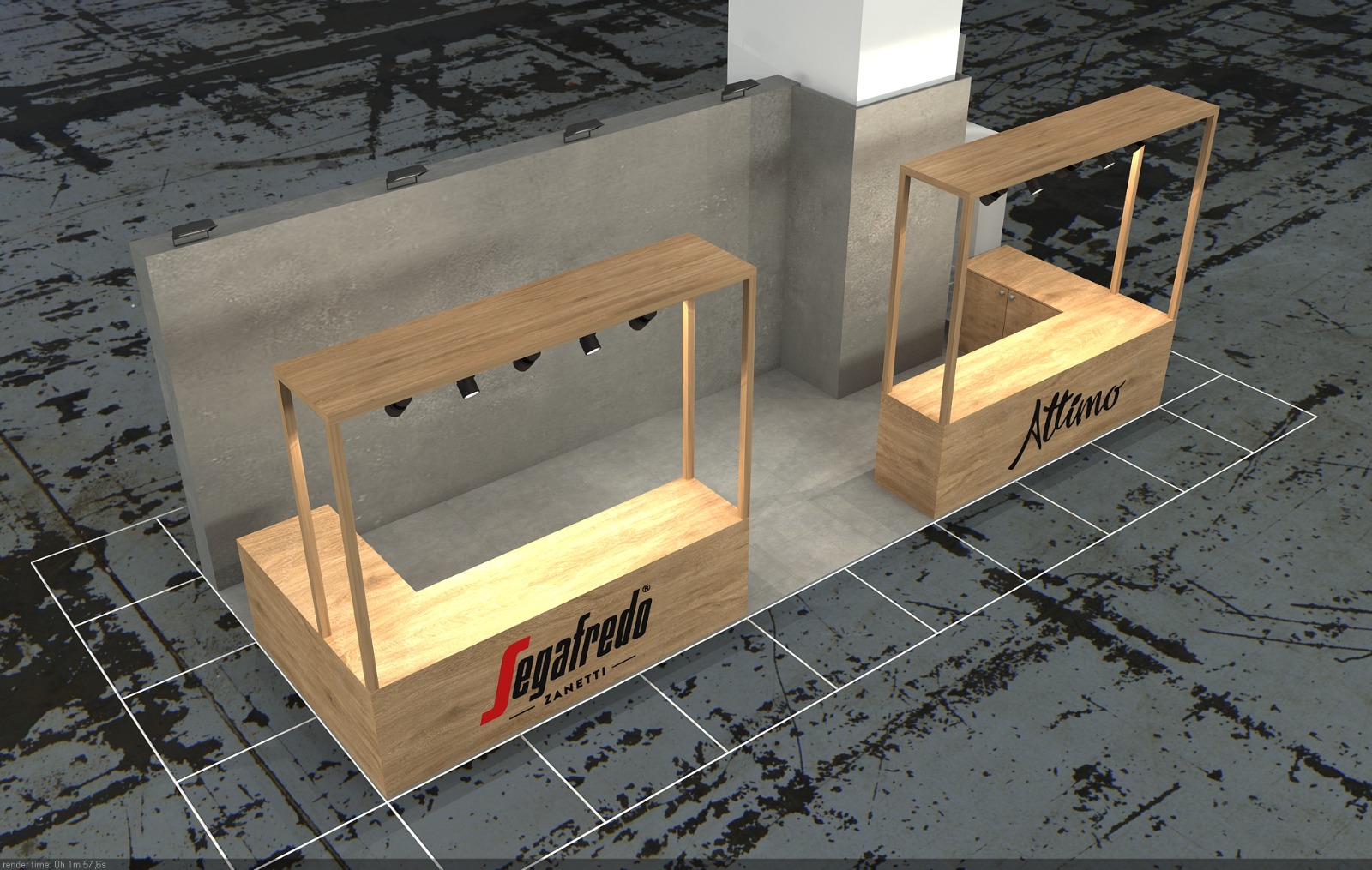 Segafredo Zanetti Ticari Stand ve Kiosk 3D Tasarım Modeli